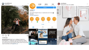 Audible Instagram feed and post visuals