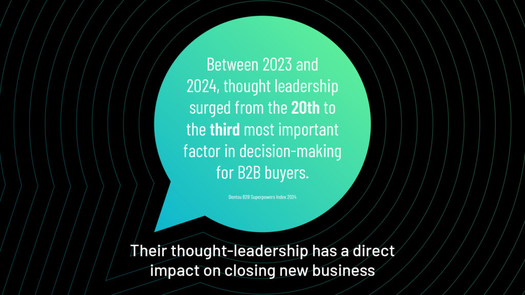Growth in importance of thought-leadership in B2B sales.